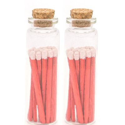River Birch Decorative Matches in a Bottle with Striker - Cute & Colored Matches - 2 Bottles, Peppermint Tip, 40 Matches