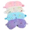 UTENEW 4 Pieces Glitter Stars Pattern Plush Sleep Mask, Soft Eye Cover, Faux Fur Sleeping Blindfold Eyeshade with Elastic Strap & Satin Back for Travel Sleepover Nap Party Supply Girls Women, 4 Colors view 1