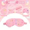 UTENEW 4 Pieces Glitter Stars Pattern Plush Sleep Mask, Soft Eye Cover, Faux Fur Sleeping Blindfold Eyeshade with Elastic Strap & Satin Back for Travel Sleepover Nap Party Supply Girls Women, 4 Colors view 3