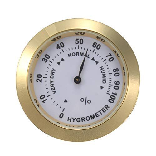 SGerste Analog Hygrometer Cigar Humidity Calibration Gauge with Glass Lens for Humidors