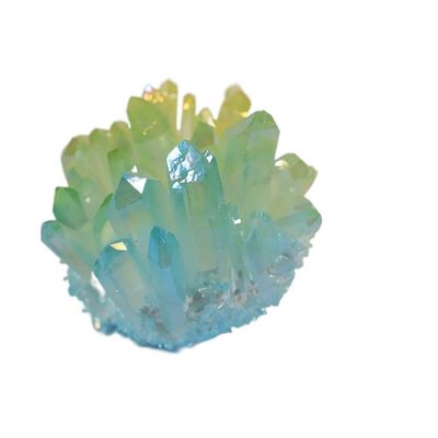 WGPHD Meditation Home Natural Healing Yellow Green Crystal ClustersGemstone Titanium Rainbow Aura Quartz for Home Room Decoration (Size : 200-250g)