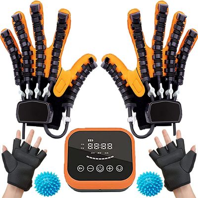 Finger Rehabilitation Training Robot Gloves,Hemiplegia Stroke Hand Therapy Equipment, Hand Exercisers Effectively relieves Hand Fatigue, Stiffness and Finger Joint Pain (XL,Yellow)