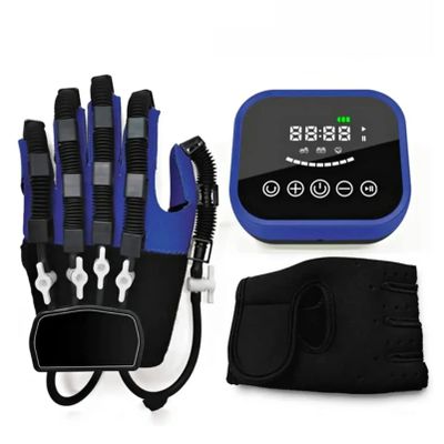 FXNFXLA Hand Rehabilitation Robot Gloves, Self-Training Finger Rehabilitation Device Functional Hand Splint, Stroke Recovery Equipment for Hand(Size:M Code,Color:Left Hand)