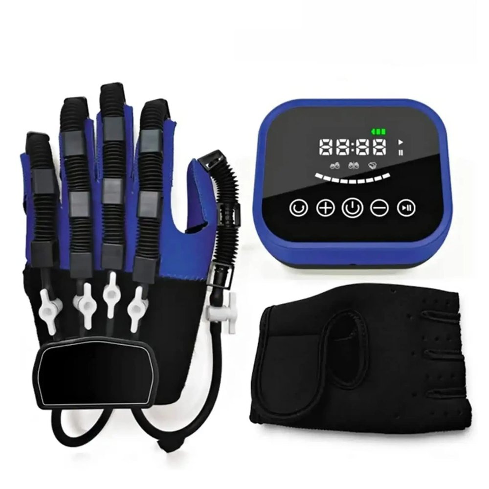 FXNFXLA Hand Rehabilitation Robot Gloves, Self-Training Finger Rehabilitation Device Functional Hand Splint, Stroke Recovery Equipment for Hand(Size:M Code,Color:Left Hand)