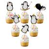 18Pcs Glitter Penguin Cupcake Toppers, Penguin Baby Shower Decorations, Penguin Birthday, Penguin Party Decorations,Baby Winter Onederland Supplies. view 1