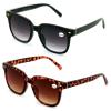 V.W.E. 2 Pairs Women Oversized BIFOCAl Sunglasses Reader - Outdoor Reading 100% UV Gradient (1 Black 1 Tortoise, 1.00, multiplier_x) view 2