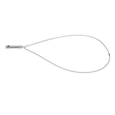 Breathing Necklace, Anxiety Relief Portable Stainless Steel Breathing Necklace for Meditation (Silver)