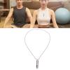 Breathing Necklace, Anxiety Relief Portable Stainless Steel Breathing Necklace for Meditation (Silver) view 2