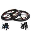 24inch Electric Wheelchair Replacement Wheels Accessories, Wheelchair Rear Wheels Assembly, Wear-Resistant Solid Tires, Magnesium Alloy Hub, Keyway: 6mm view 1