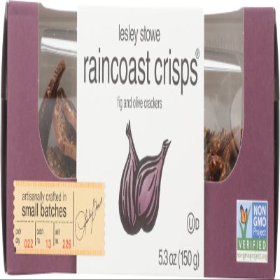 Lesley Stowe Raincoast Crisps Fig and Olive Flavor, Non GMO, 5.3 Ounce (Pack of 12)