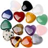 15 PCS Heart Crystals Healing Natural Pocket Stones Polished Love Shaped Palm Gemstones Rose Quartz Amethyst Assorted Set Reiki Energy Balancing Meditation Mother's Day Gift 0.8 Inch view 1