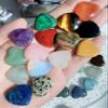 15 PCS Heart Crystals Healing Natural Pocket Stones Polished Love Shaped Palm Gemstones Rose Quartz Amethyst Assorted Set Reiki Energy Balancing Meditation Mother's Day Gift 0.8 Inch view 4