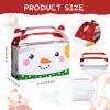 Faccito 18 Pcs Christmas Gift Boxes Bulk 3D Christmas Treat Theme Boxes for Cookie Goodie Snack Candy Favors Present with Handles Holiday Xmas Party Supplies(Face) view 3