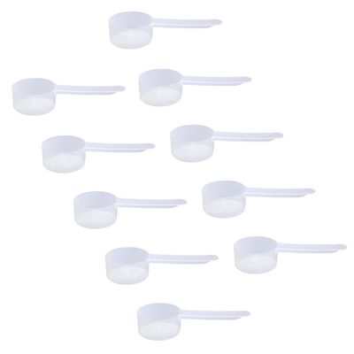 Plastic Measuring Scoop, (18 cc | 1.30 Tablespoon | 18 mL) Long Handle Spoons for Powders, Granules, Coffee, Pet Food, Baking Supplies, Protein and Other Dry Goods, BPA Free (Set of 10)