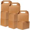 Shallive 15 Pcs Large Treat Boxes 9x6x6 Inch Brown Kraft Lunch Boxes with Handle Gift Bags For Baby Shower Birthday Party Supplies view 1