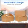 Shallive 15 Pcs Large Treat Boxes 9x6x6 Inch Brown Kraft Lunch Boxes with Handle Gift Bags For Baby Shower Birthday Party Supplies view 2