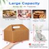 Shallive 15 Pcs Large Treat Boxes 9x6x6 Inch Brown Kraft Lunch Boxes with Handle Gift Bags For Baby Shower Birthday Party Supplies view 4