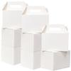 Shallive 15 Pcs Large Treat Boxes 9x6x6 Inches White Gable Gift Boxes with Handle Kraft Lunch Boxes Recycled Paper Gift Bags Take Out Cookie Boxes Welcome Boxes Candy Bags For Wedding Supplies view 1