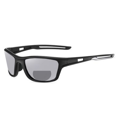 outdoor Transition Photochromic Bifocal Reading Glasses for Men Women Square Safety Sports Presbyopia Sunglasses Readers (black, 3.25, multiplier_x)