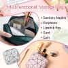 Bisanzoya Sanitary Napkin Storage Bags 4 Pcs Menstrual Cup Pouches Nursing Pad Holder Tampon Bags Portable Period Kit Bag Feminine Product Pouch for Girls for Pads and Tampons with Zipper view 4