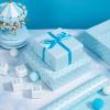 WRAPAHOLIC Reversible Wrapping Paper - Mini Roll - 17 Inch X 33 Feet - Baby Blue and Polka Dot Design for Birthday, Holiday, Wedding, Baby Shower view 4