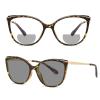 Outdoor Womens Transition Photochromic Bifocal Reading Glasses Cat Eye Reader Sunglasses driving safety magnifying glasses (leopard, 0, multiplier_x) view 1