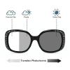 Outdoor Oversized Womens Transition Photochromic Bifocal Reading Glasses round Rhinestones Reader Sunglasses (black, 3.25, multiplier_x) view 3