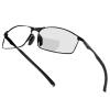 laureles Sports Bifocal Reading Glasses Men's Goggles Metal Sun Photochromic Full Frame Transition Reader (Black, 2, multiplier_x) view 1