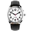 ViLoSa English Talking Watch Speaks The Time, Date or Alarm time for Elderly, Impaired Sight or Blind. White Face-Black Numbers with Stainless Expand Strap view 1