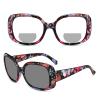 willochra Outdoor Oversized Womens Transition Photochromic Bifocal Reading Glasses round Rhinestones Reader Sunglasses (flower, 2.25, multiplier_x) view 1