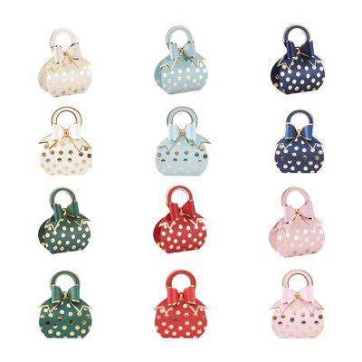 Craftdady 30pcs Paper Treat Boxes Polka Dot Cupcake Candy Chocolate Gift Box with Bowknots Cardboard Folding Package Wrapping Box for Xmas Birthday Wedding Birthday Party Favor