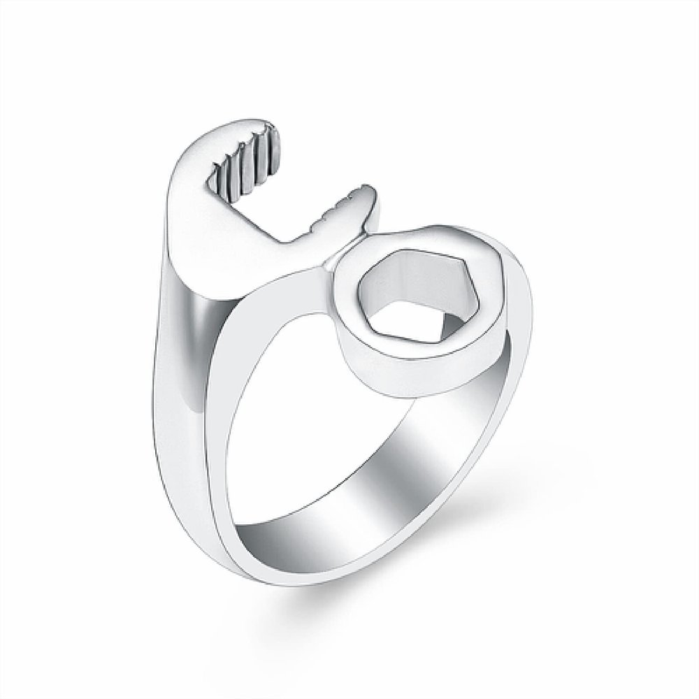BIAIHQIE Memorial Urn Ring Wrench Cremation Jewelry for Ashes Stainless Steel Ashes Holder Keepsake Gift for Women Men,6