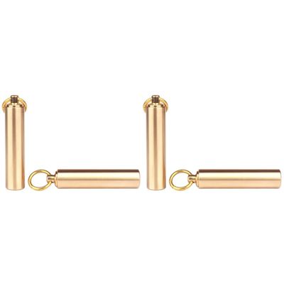 2 Sets 2pcs Outdoor Waterproof Tank Pill Case Emergency Brass Pill Tank Pill Holder Waterproof Pill Containers Pill Storage Container