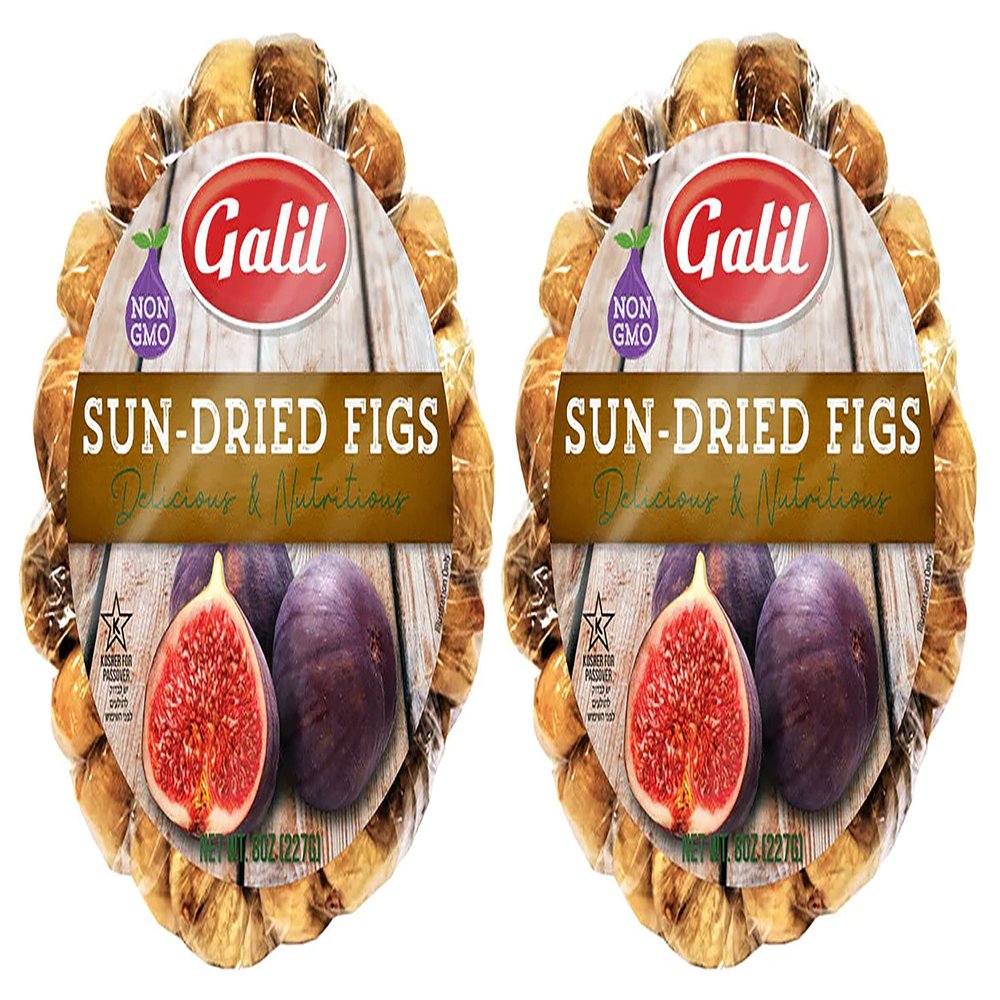 Galil Sun-Dried Figs 8 Ounces  Non-GMO, Gluten-Free, Kosher for Passover, No Sugar Added Dried Turkish Figs (Pack of 2)