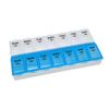 Amazon Basic Care (7-Day) AM/PM Pill Organizer, Vitamin Case, And Medicine Box, Large Compartments, 2 Times a Day, Blue and Clear Lids view 1