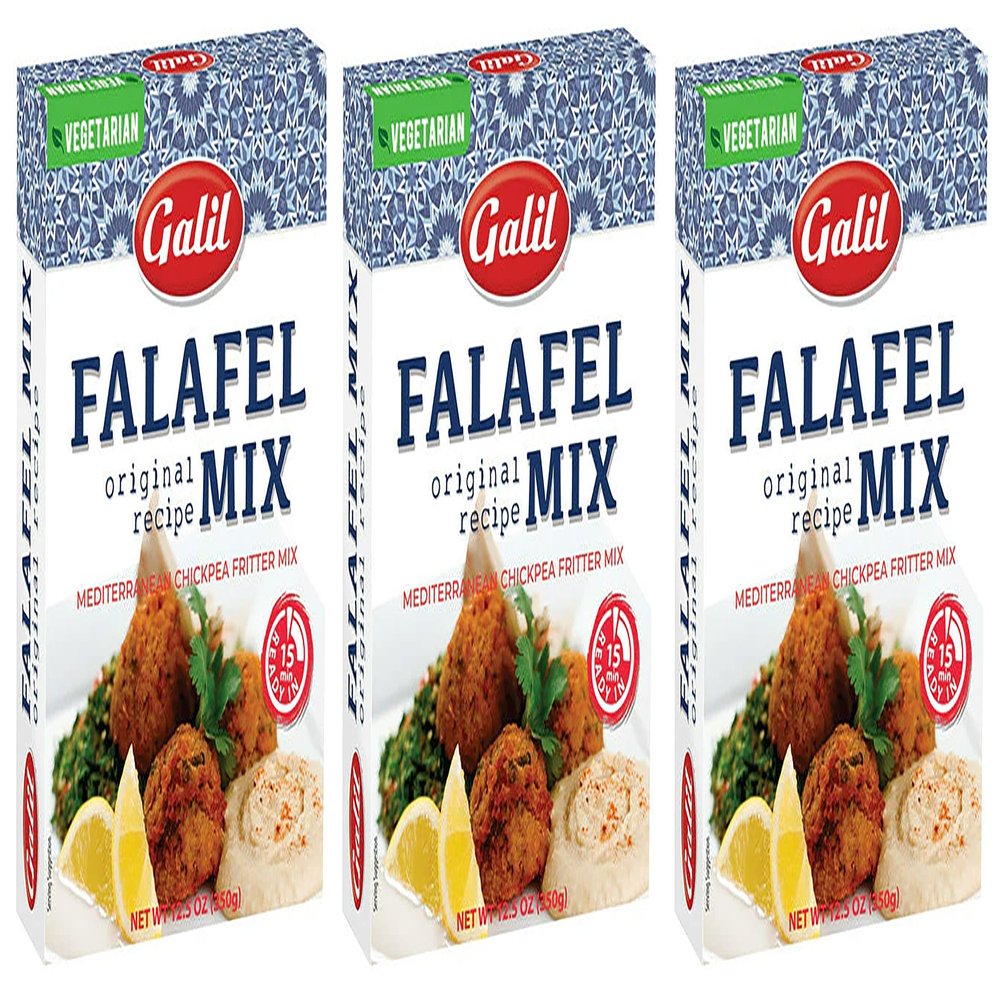 Galil Falafel Mix  Vegetarian Mediterranean Falafel Chickpea Fritter Mix, Ready in 15 Minutes  Product of Israel, Certified Kosher  Pack of 3