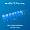 Amazon Basic Care Weekly Pill Organizer, 7-Day, Medium Compartments, Medicine Box, Blue view 2