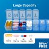 Amazon Basic Care Weekly Pill Organizer, 7-Day, Medium Compartments, Medicine Box, Blue view 3