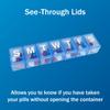 Amazon Basic Care Weekly Pill Organizer, 7-Day, Medium Compartments, Medicine Box, Blue view 4