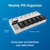Amazon Basic Care (7-Day) AM/PM Pill Organizer, Vitamin Case, And Medicine Box, Large Compartments, 2 Times a Day, Black and Clear Lids view 2