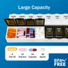Amazon Basic Care (7-Day) AM/PM Pill Organizer, Vitamin Case, And Medicine Box, Large Compartments, 2 Times a Day, Black and Clear Lids view 3