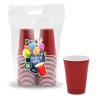 PAMI 16oz Sturdy Disposable Plastic Cups for Parties, Beer Pong, Cocktails, Smoothies (50 Red) view 1