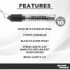 Custom Retractable Metal Straw with Case and Brush Set of 10, Personalized Bulk Pack - Convinient and Reusable, Perfect for Weekend Getaway, Camping, Beach and Outdoor - Silver view 2