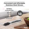 Custom Retractable Metal Straw with Case and Brush Set of 10, Personalized Bulk Pack - Convinient and Reusable, Perfect for Weekend Getaway, Camping, Beach and Outdoor - Silver view 4