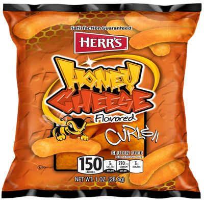 Herr's Snacks - Gluten-Free Sweet and Savory Snacks For Adults and Kids - Honey Cheese Curls - 7.5 Ounce (Pack of 9)