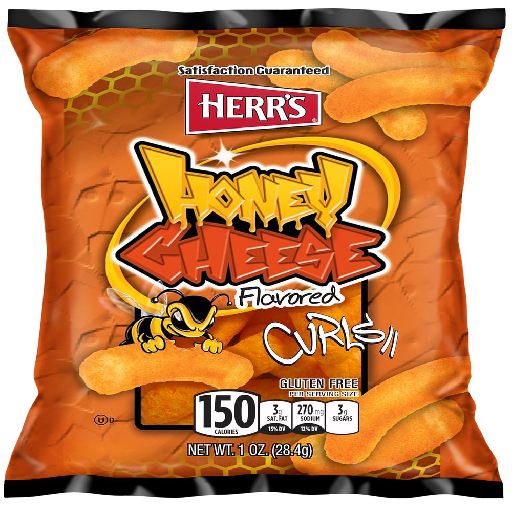 Herr's Snacks - Gluten-Free Sweet and Savory Snacks For Adults and Kids - Honey Cheese Curls - 7.5 Ounce (Pack of 9)