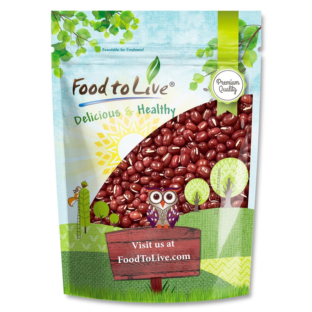Food to Live - Adzuki Sprouting Beans, 8 Ounces  Whole Raw Dried Red Mung Beans, Vegan, Kosher, Bulk. Rich in Minerals, Dietary Fiber, and Protein