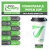 16 oz Compostable Paper Cups with Black Dome Lids - Biodegradable Disposable White Paper Coffee Cups PLA Lined - Eco-friendly Hot and Cold Drinking Cups (400) view 2
