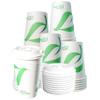 16 oz Compostable Paper Cups with White Dome Lids - Biodegradable Disposable White Paper Coffee Cups PLA Lined - Eco-friendly Hot and Cold Drinking Cups (1000) view 1