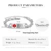 Nameinhea Custom Medical Alert Bracelets for Women Men Free Engraved Adjustable Stainless Steel Waterproof Emergency Medical ID Bracelets Allergy Wristband view 2